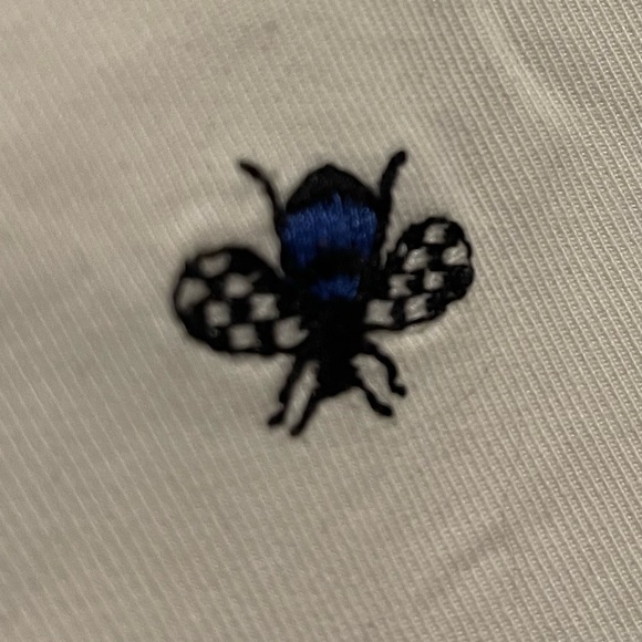 Anthropologie White Drawstring Pants with Embroidered Bees Size L Gently Worn - Picture 8 of 8